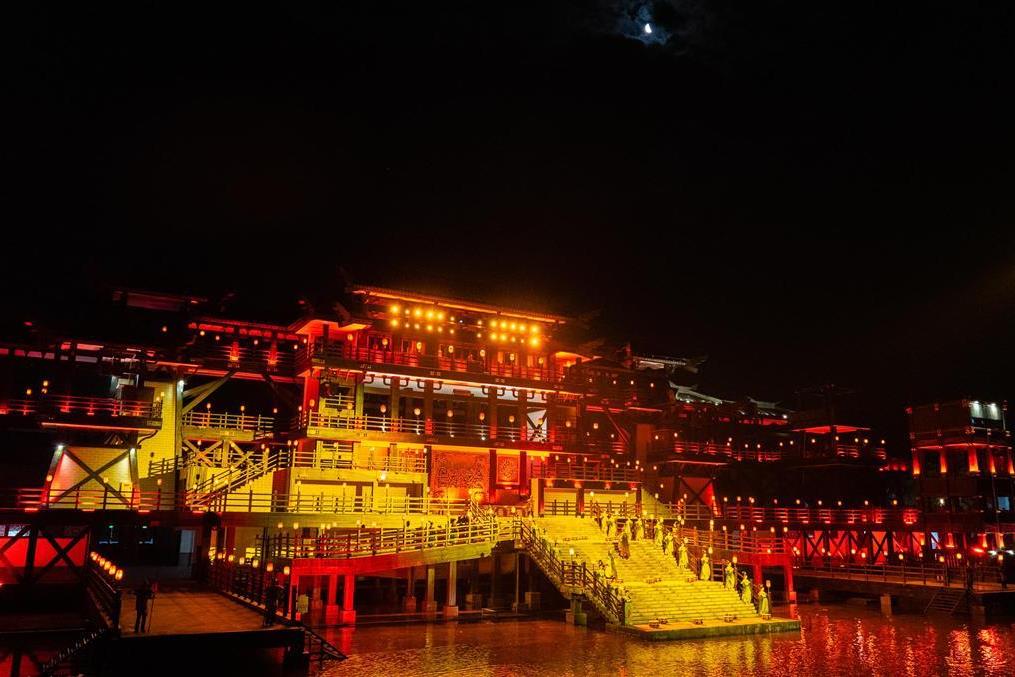 夜幕下的烽烟三国实景演艺舞台